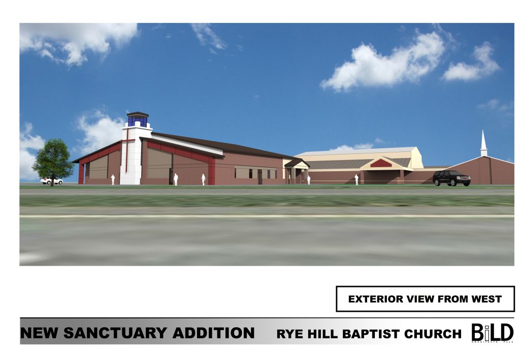 1 - Rye Hill Baptist New Sanctuary Addition - Exterior Rendering Board